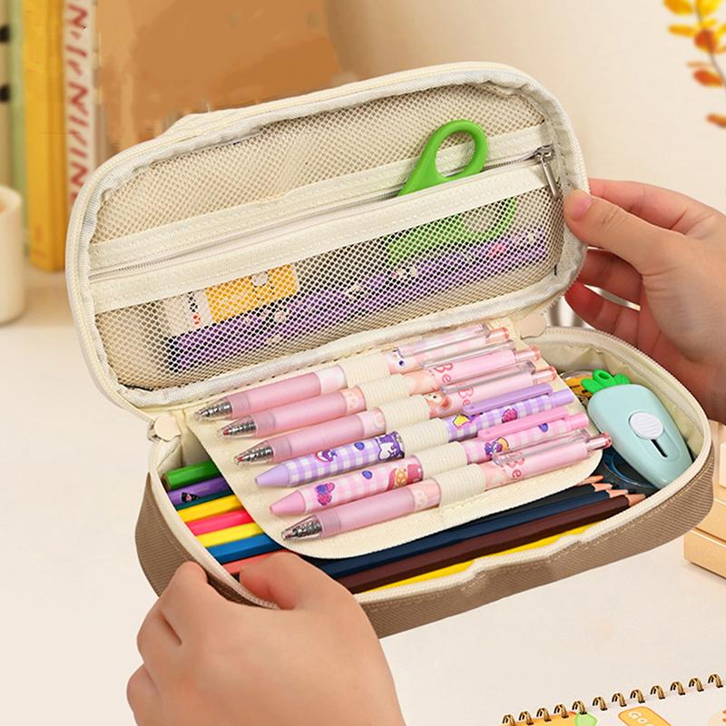 Cartoon Cute Capybara Pencil Case With Handle Portable Pen Bag Student Stationery School Supplies Large Capacity Storage Pen Box