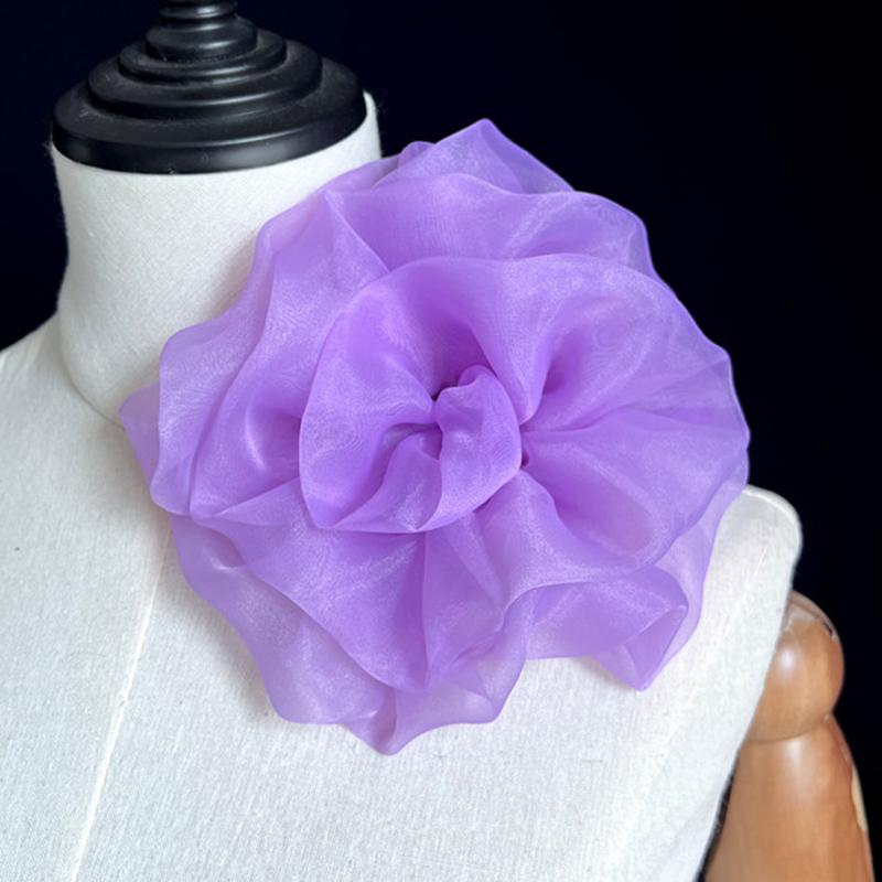 12cm Organza 3D Floral Trim Bridal Dress Applique Embellishment Patches Luxury Crafts Shoe Hat Sweater Dress Clothing Decor