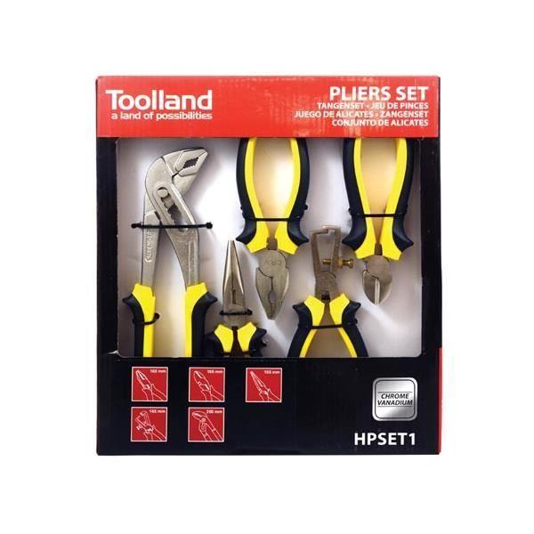 Jeu de pinces - toolland - hpset1 - 5 pinces - sulfate de chondroïtine - noir/jaune