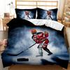 Ice Hockey Duvet Cover Set Ball Game Polyester Qulit Cover For Kids Boys Teens European Sports Hobby Activity Competitive Games