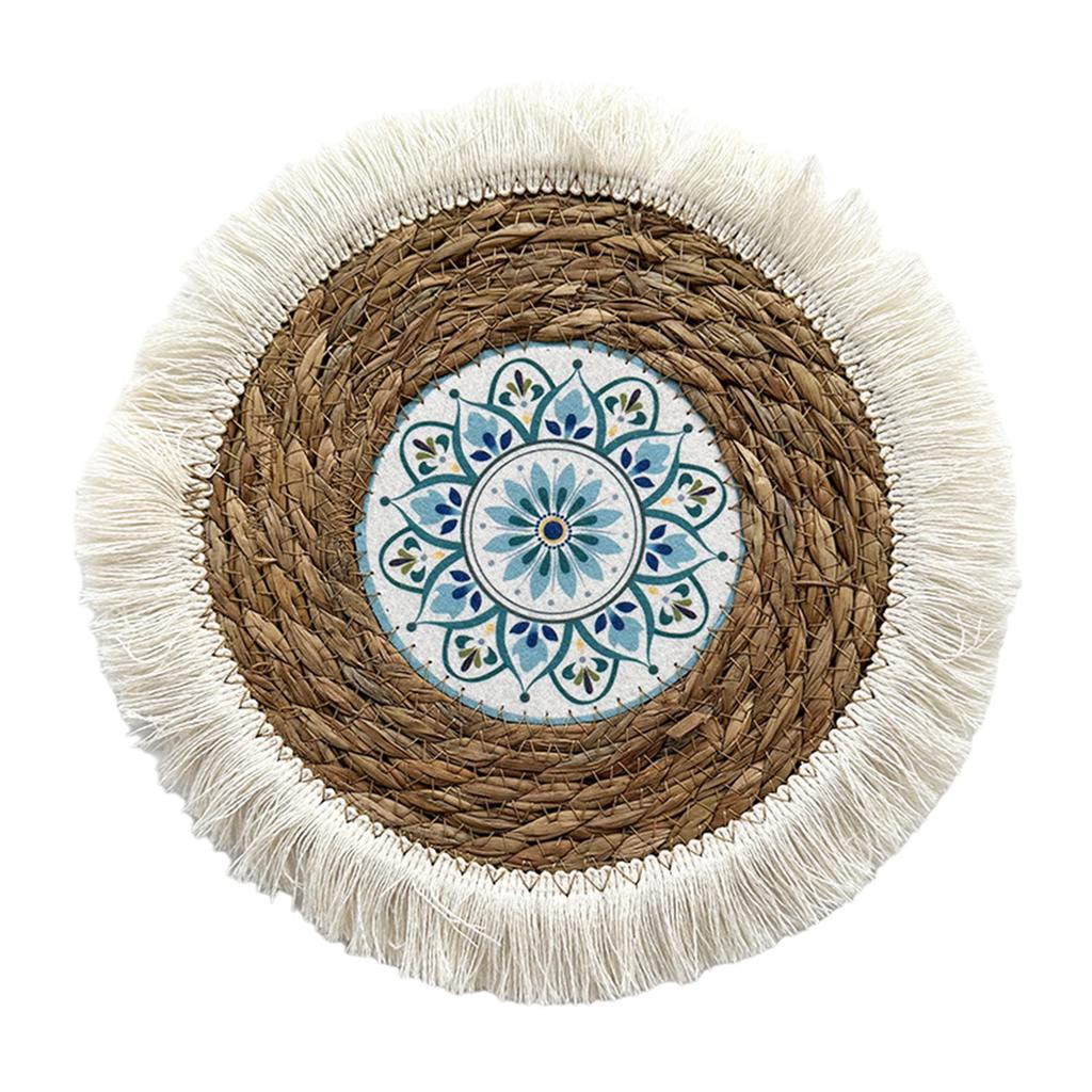 Vintage Grass Weave Wall Decorations Beautiful Woven Wall Decorations Handmade Round Grass Weaving Hangings Ornaments