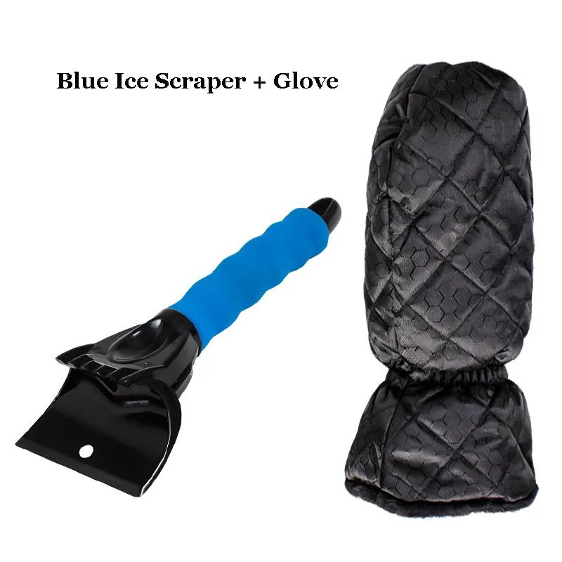Car Snow Scraper Kit Windshield Ice Tool Foam Handle Warm Glove Defrost Cleaning Shovel Removes Snow Frost for Window and Door