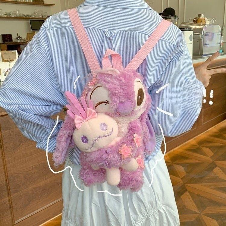 Cute Stitch Angel Chef Shaped Cartoon Plush Toy Backpack For Kids And Girls Teen