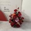 Silk Red Flower Aisle Runner & Floral Background for Chinese Wedding Engagement