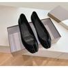 Fashion 2025 New Arrival Patent Leather Inner Heightening Splite-Toe Shoes Retro Shallow Flat Mary Janes Single-Layer Shoe Botas Mujer