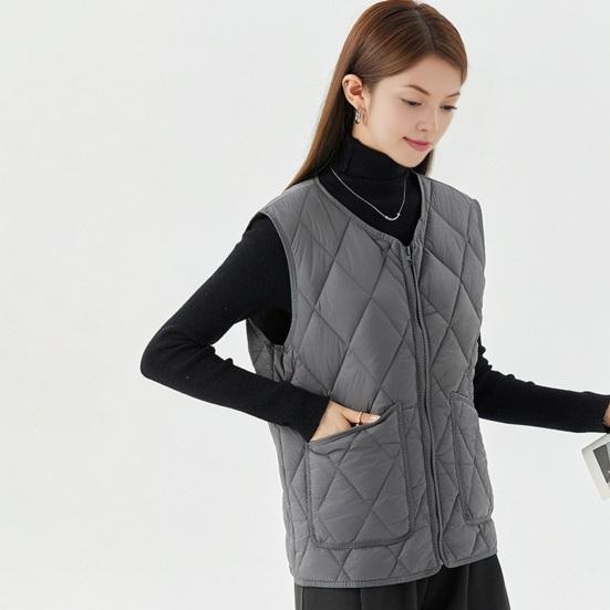 Women's Quilted Vest Casual Sleeveless Coat Fleece Lined Zip Up Jacket Autumn Winter Warm Outerwear with Pockets