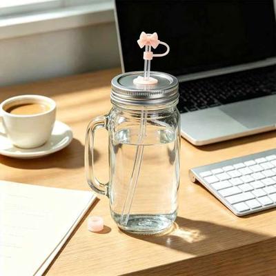 Cute Bow Straw Covers Cover for 10mm Straws, Silicone Dustproof Reusable Accessories Cap, Topper Coffee Cups And Tumblers Toppers