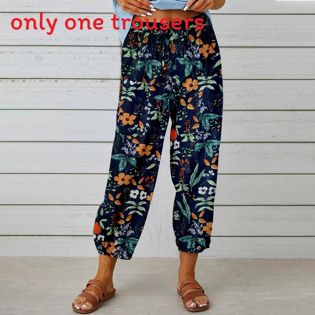 Pantaloni Casual da Donna in Lino e Cotone con Coulisse Vita Alta per la Primavera