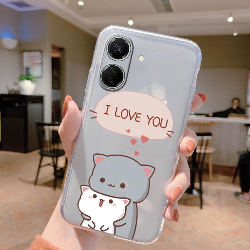 

For Poco C65 Case Cute Funny Trippy Smile Face Soft Silicone Transparent Cover Bumper For Poco C65 PocoC65 6.74 Fundas Shell Poco C65