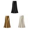 Elegant Satin Fish Tail Skirt For Women With Stretch Waistband In Spring Fashion