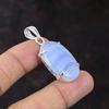 Blue Lace Agate Pendant 925 Sterling Silver Pendant Handmade Birthstone Jewelry High Quality Gemstone Pendant Gift For Friend Silver Jewelry