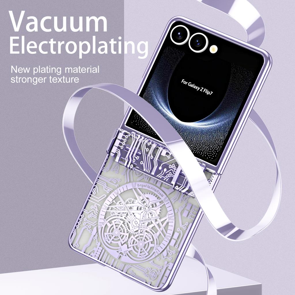 Voor Samsung Galaxy Z Flip7 5G Hoes Mechanische Legende Galvaniseren PC Telefoonhoes