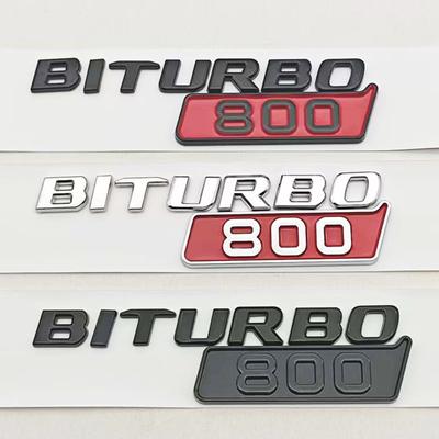 Autocollant Logo Emblème 3D ABS pour Garde-boue Latéral de Voiture BITURBO 800 pour Mercedes Benz AMG Brabus Lettres Auto Accessoires