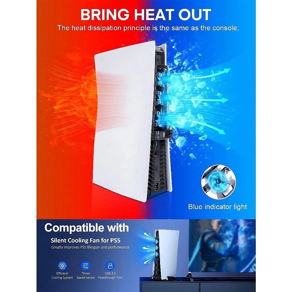Cooler for Sony Play Station Playstation PS5 PS 5 Digital Disc Console Cooling Fan Gaming Accessories Ventilator USB Table Game