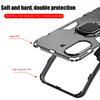 KEYSION Shockproof Armor Case for Xiaomi POCO C65 C51 C50 40 Silicone+PC Metal Ring Stand Phone Back Cover for Redmi 13C 12C 10C