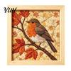 Textile Crafting Supplies DIY Fabric Art Kit, Handmade No-Sew Mosaic Wall Craft with Creative Home Frame, Beginner Friendly Cute Animals Layered
