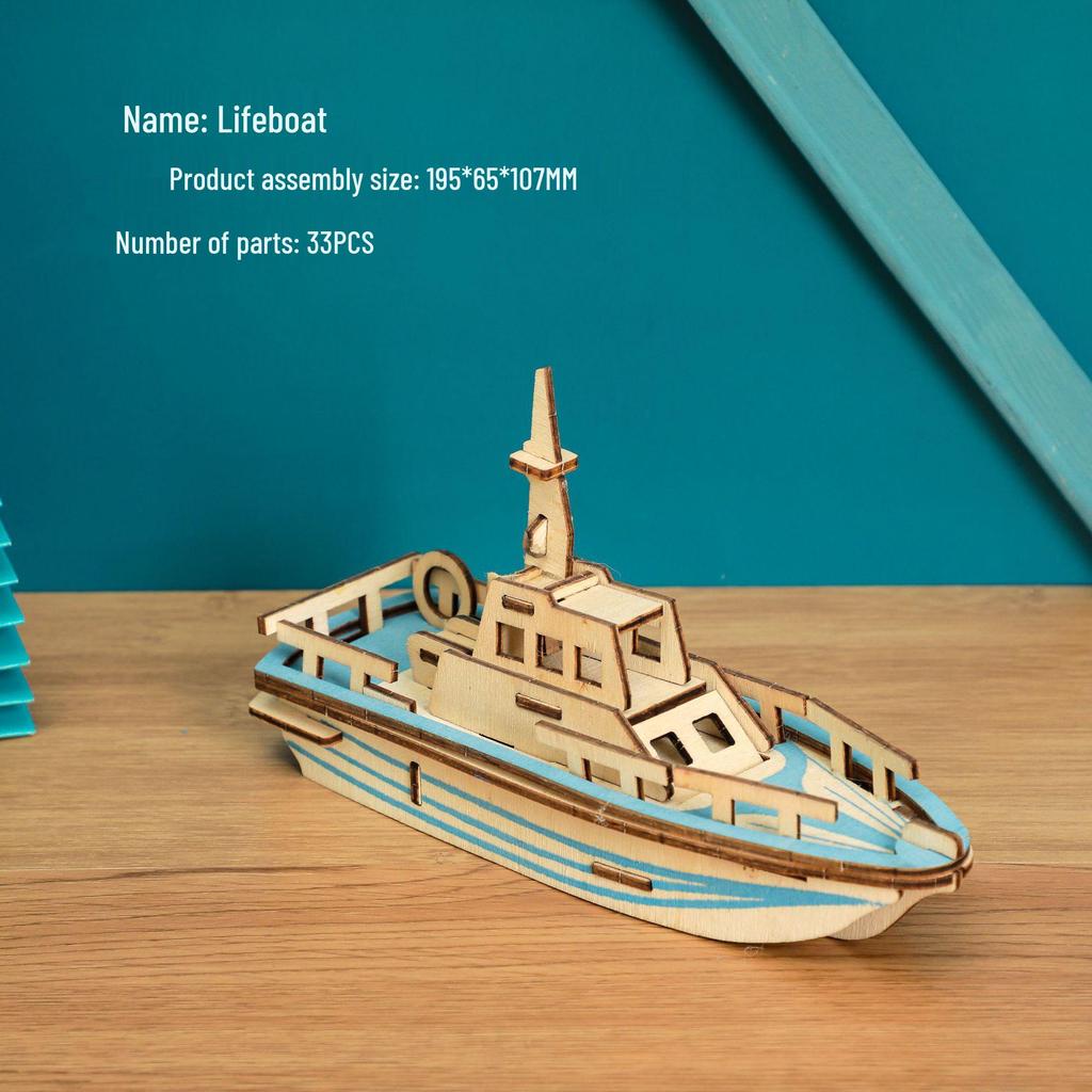 3D Wooden Fighter Bomber & Warship Puzzle Toy for Kids