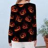 Women's Fashion Casual Long Sleeve Halloween Print Round Neck Top
