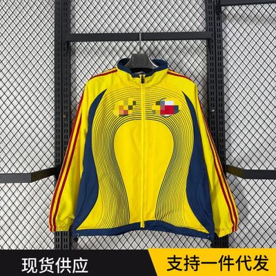 Retro Line Print Soccer Training Windbreaker Hoodless Zip-Up Jacket Men Women