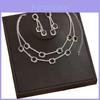 Geometric Double Layer Collar Necklace With Water Diamond Pendant For Women