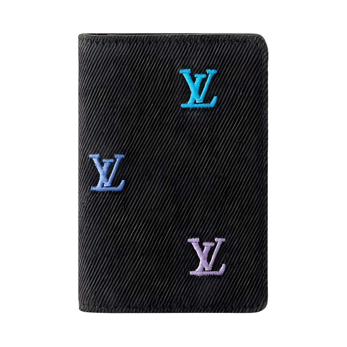 

Louis Vuitton Blason Denim Letter Embroidery Two-Fold Design Denim Card Holder Men accessories Gradient-Blue M14148 Box(Basic Set+Box)
