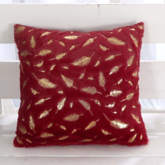 Hot Stamping Plush Leaf Series Pillow Pillow Case Pillow Bed Bedside Pillow