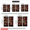 2pcs 2D Flat Printing Merry Christmas Scene Curtains Red Christmas Fabric Without Electricity Spring Perfect for Holiday Family