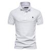 Men's Korean-Style Solid Color Cotton Polo Shirt  Sporty Casual Embroidered Button Lapel Short-Sleeve Top