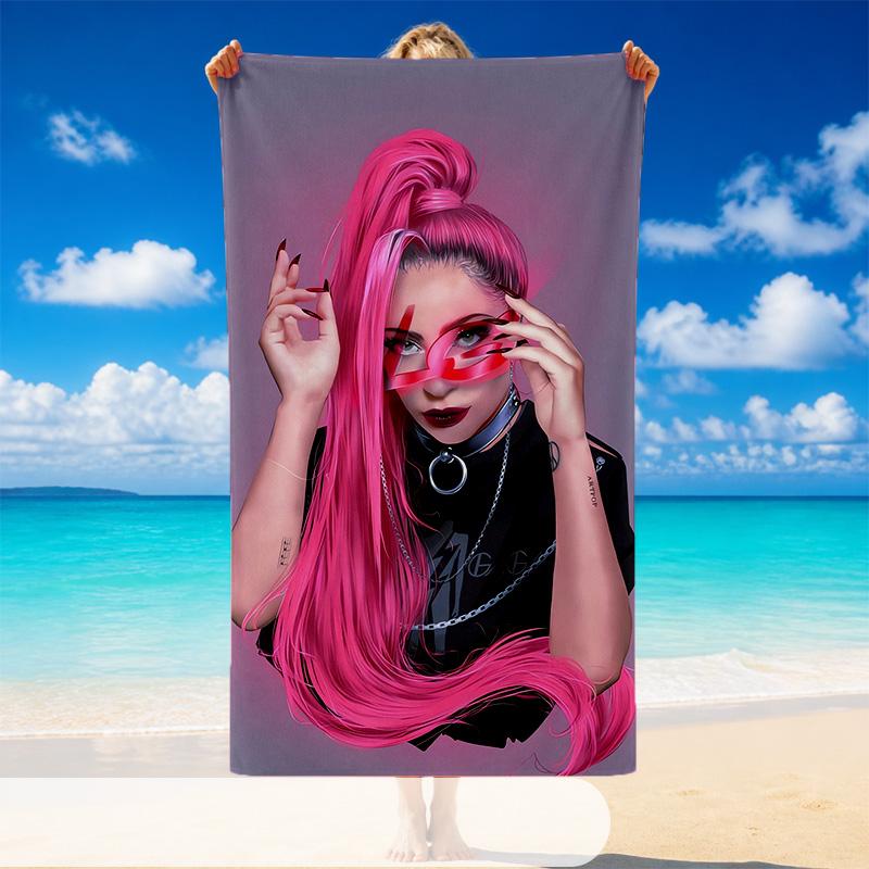 Lady Gaga Beach Towel, Soft Large Absorbent Towel For Beach Swimming Pool Travel Vacation