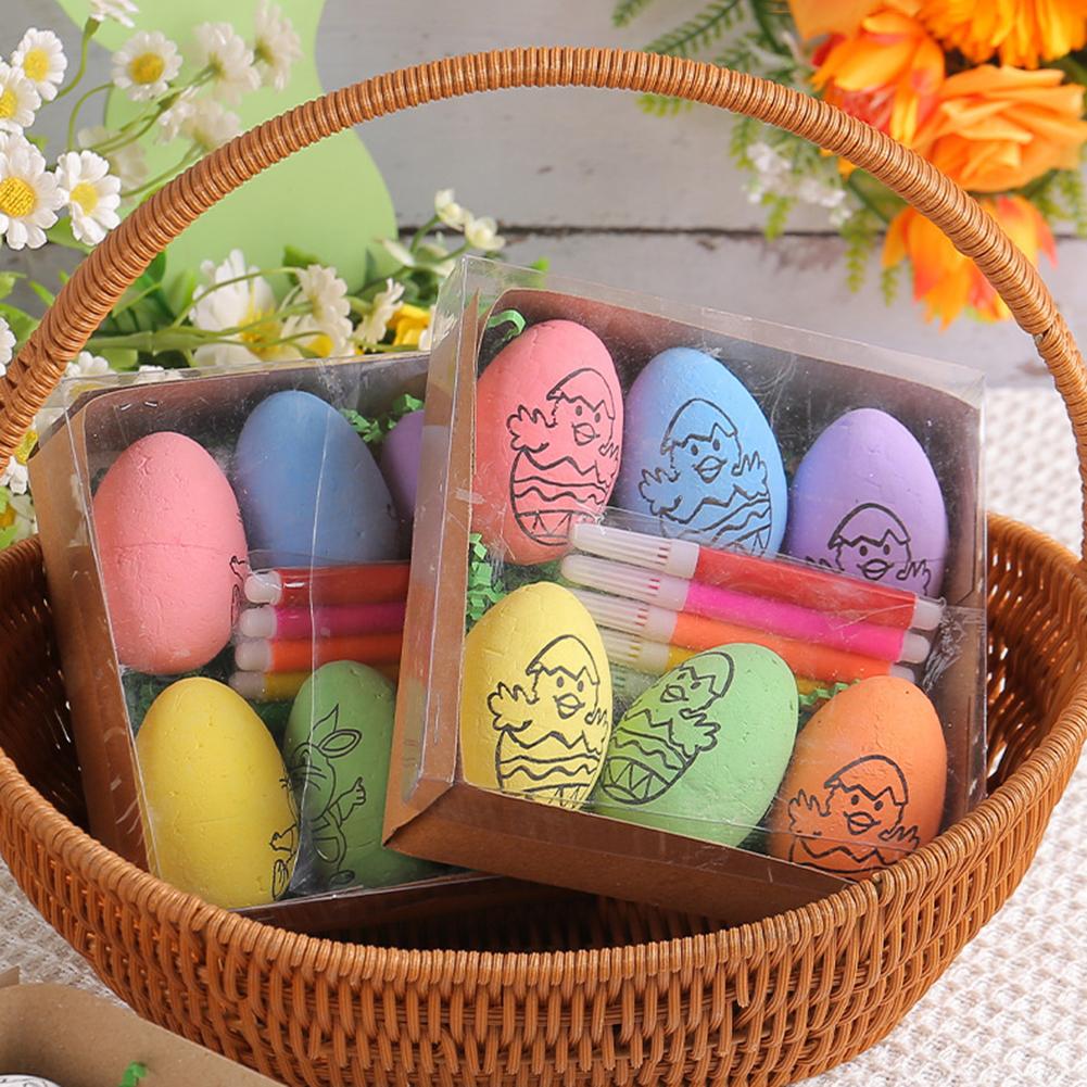 Foam Easter Eggs with Paint Pen DIY Doodle Kit Easter Egg Coloring Craft Kit for Easter Theme Party