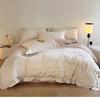 Set di biancheria da letto di lusso 4 pezzi in cotone a fibra lunga 100S, Copripiumino Ricamato 100% Cotone con Lenzuolo Sotto, Ultra Morbido e Liscio per Dormire a Pelle