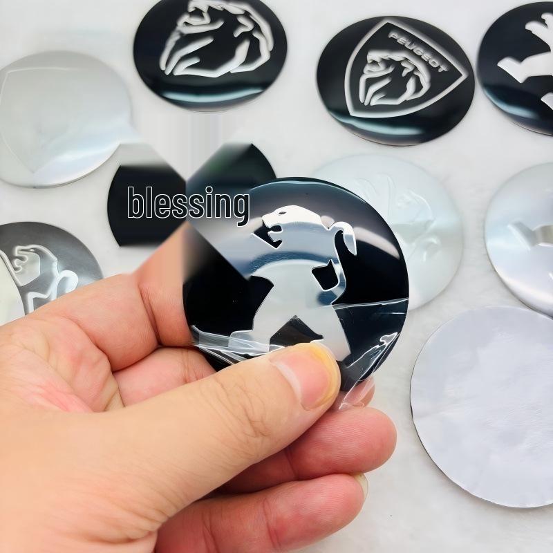 Aluminum Wheel Hub Emblem Sticker for Peugeot (56mm/65mm)