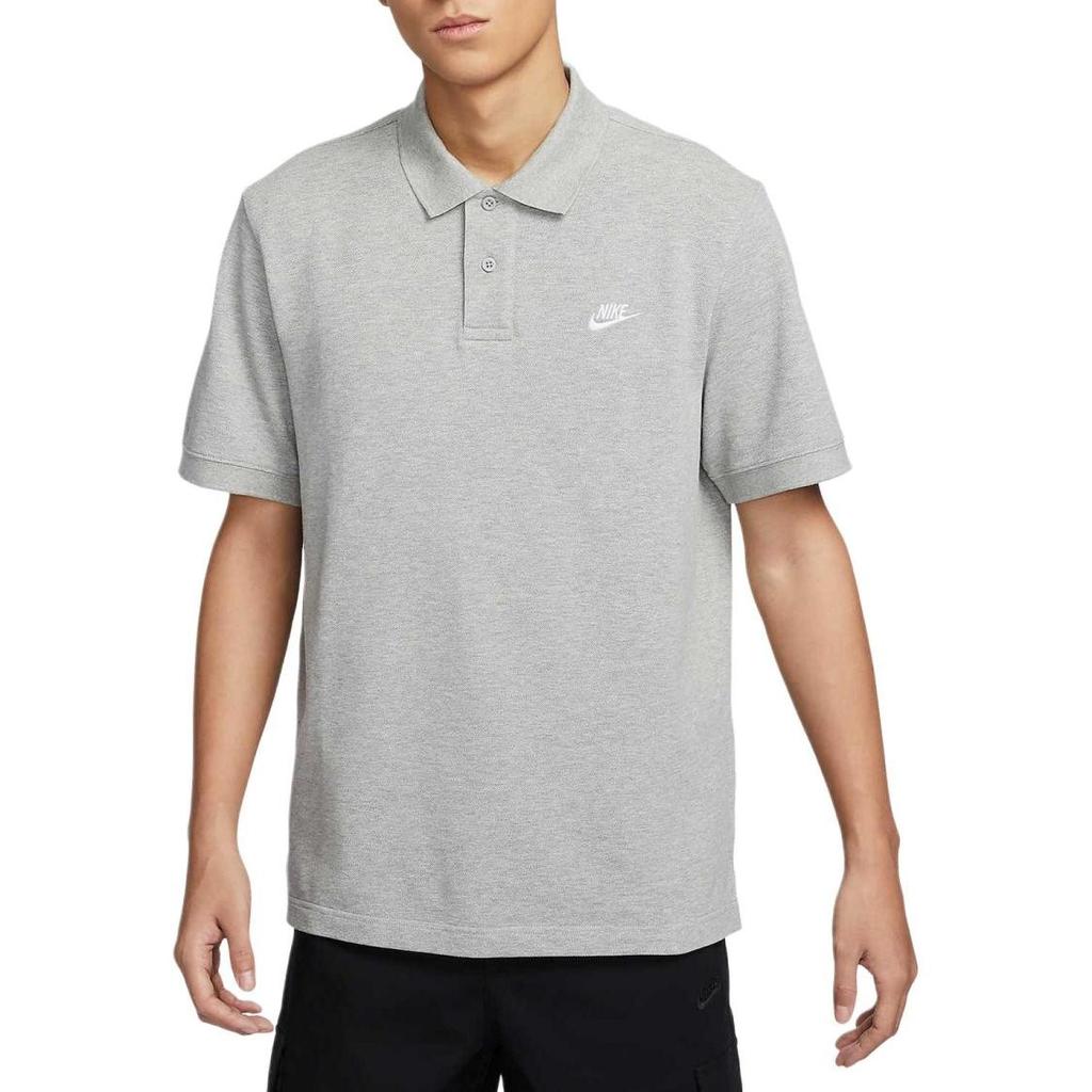 Nike Pullover Printed Logo Short-Sleeve Polo T-Shirt for Men, Gray