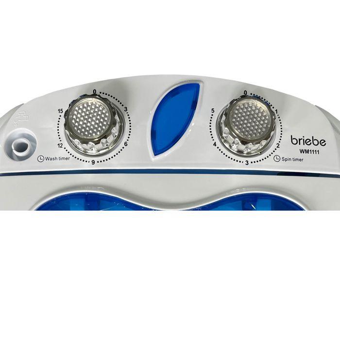 Mini Machine À Laver Portable Avec Centrifugeuse, 3 Kg De Capacit, Pour Camping Et Les Voyages, Briebe WM111, 150W, Blanc/Bleu