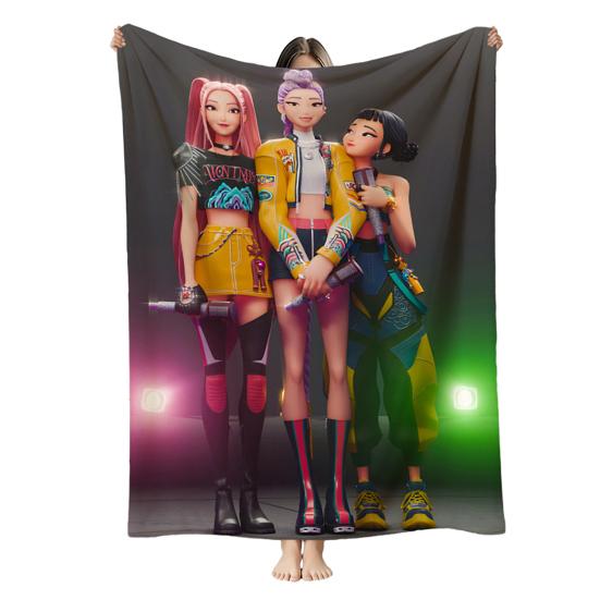 Hunter Girls Blanket Cozy Flannel Machine Washable Anime Throw Blanket Print Blanket for Kids Sofa Couch