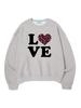 Katrina Kay Love Pink Leopard Crop Sweatshirt - Melange Gray