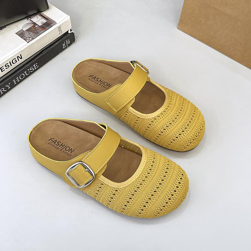 

Домашняя обувь праздничные крутые тапочки женские лето 2025 новинка корейская версия удобные и дышащие повседневные тапочки универсальные крутые тапочки 40 жёлтый