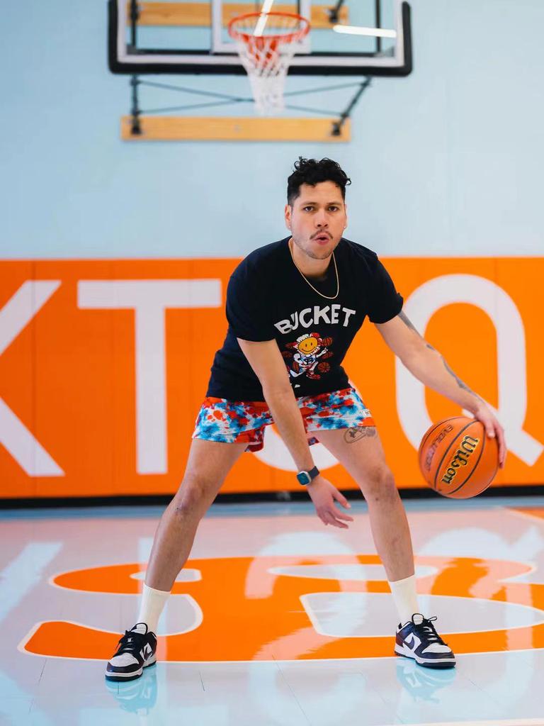 BKTSQD Men's Loose Fit Quick-Dry Ink-Splash Basketball Shorts