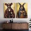 Steampunk Cat Wolf Astronaut Rabbit Poster Art Canvas Painting Retro Funny Animal Tiger Gorilla Poster Living Room Home Decor
