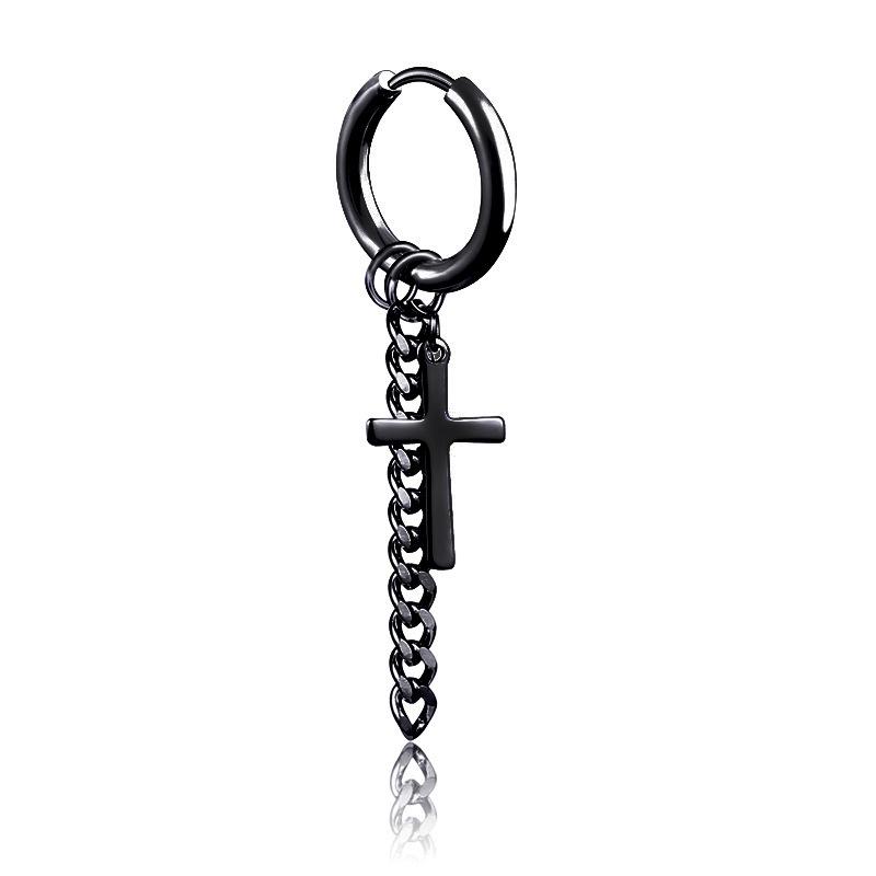 Unisex Fake Piercing Titanium Stud Earrings - No Hole Ear Clips, Trendy Korean Style