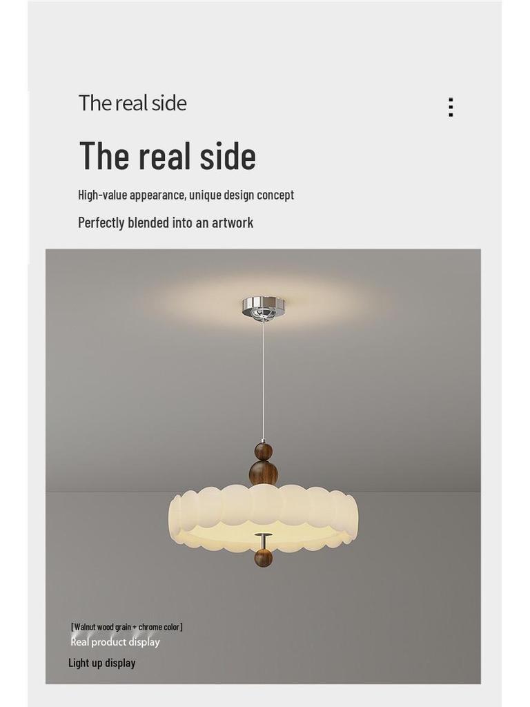 Retro French Cream Chandelier for Bedroom & Study - Creative Designer Full Spectrum Ceiling Light