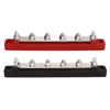 2PCS Battery Bus Bar Black Red DC12V to 48V 150A M6 Terminal 6 Stud for RV Car Ship Yacht Power Syst