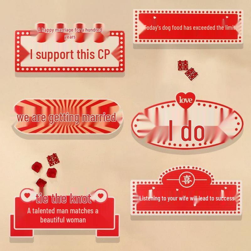 Bridal Party Wedding Photo Props: Bride, Bridesmaid & Groomsman Handheld Signs for Group Photos & Proposal Games