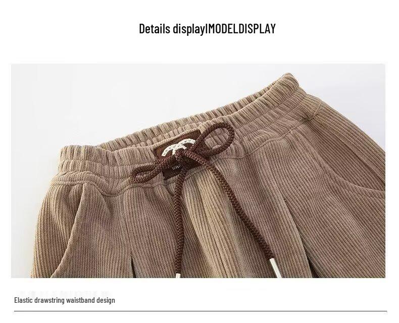 2024 Girls' Corduroy Wide-Leg Pants: Spring & Autumn Casual Straight-Leg for Kids