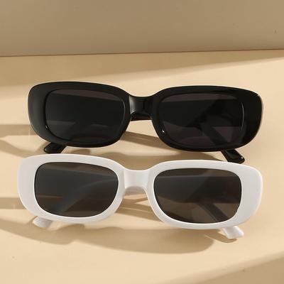 3/pcs 2pcs/set Women's Black White Plastic Frame Square Beach Shade Fashionable Glasses