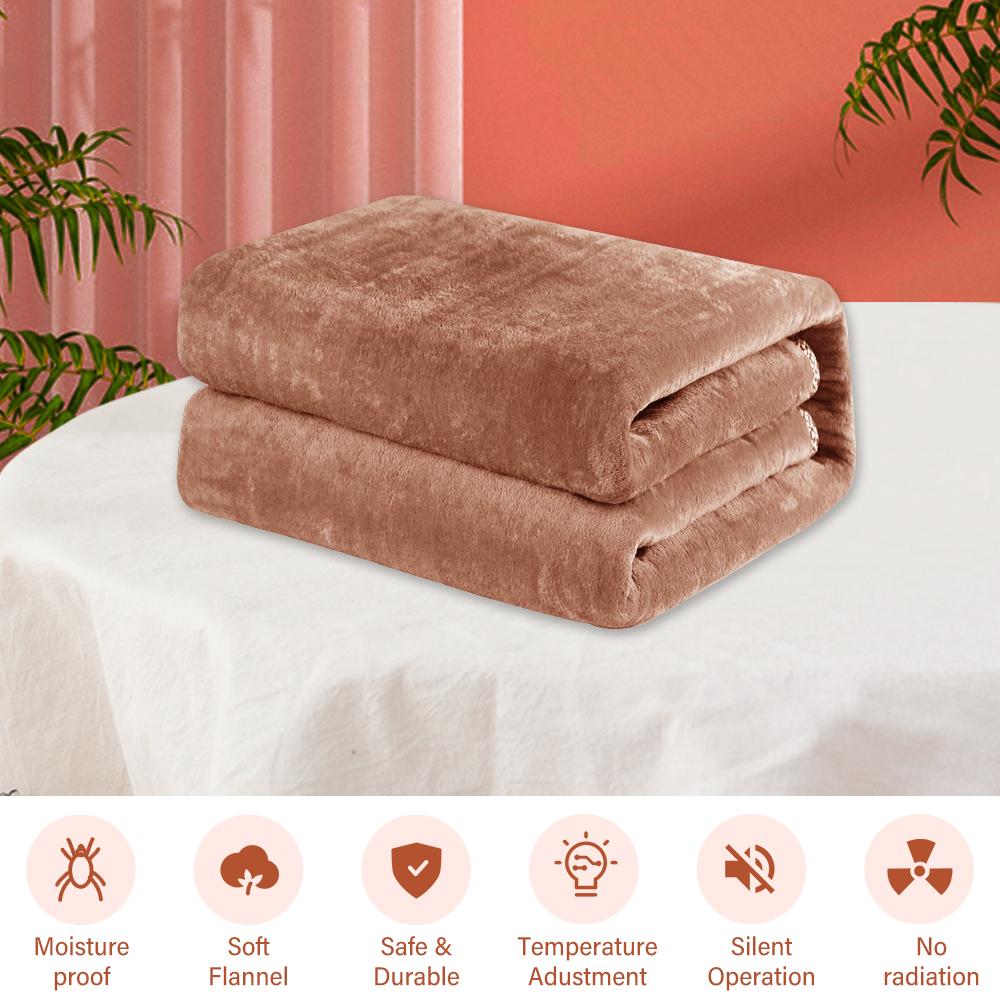 Electric Heated Blanket Heating Pad Warm Blanket Fast Heating Winter Body Warmer Cozy Mattress Cover 180x120cm with 9 Temperature Levels and Timer