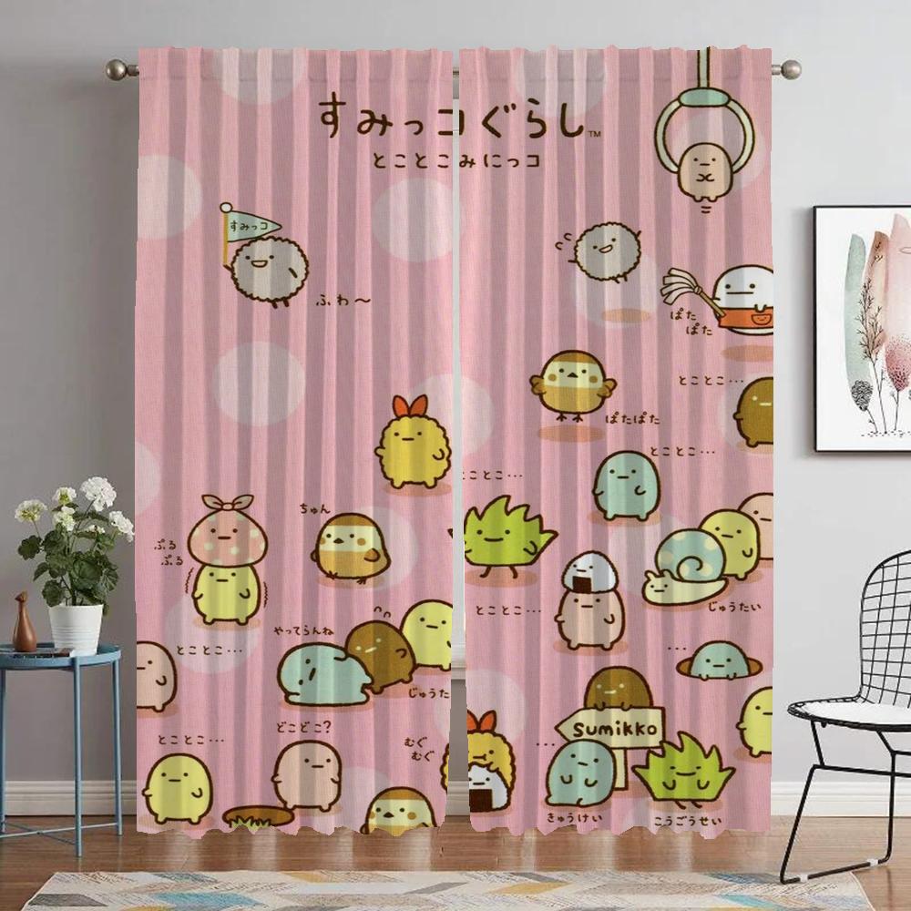 Curtains for Living Room Curtain for Room 2 Panel Sumikko Gurashi Halloween Decoration Home Interior Curtains Partition Shades