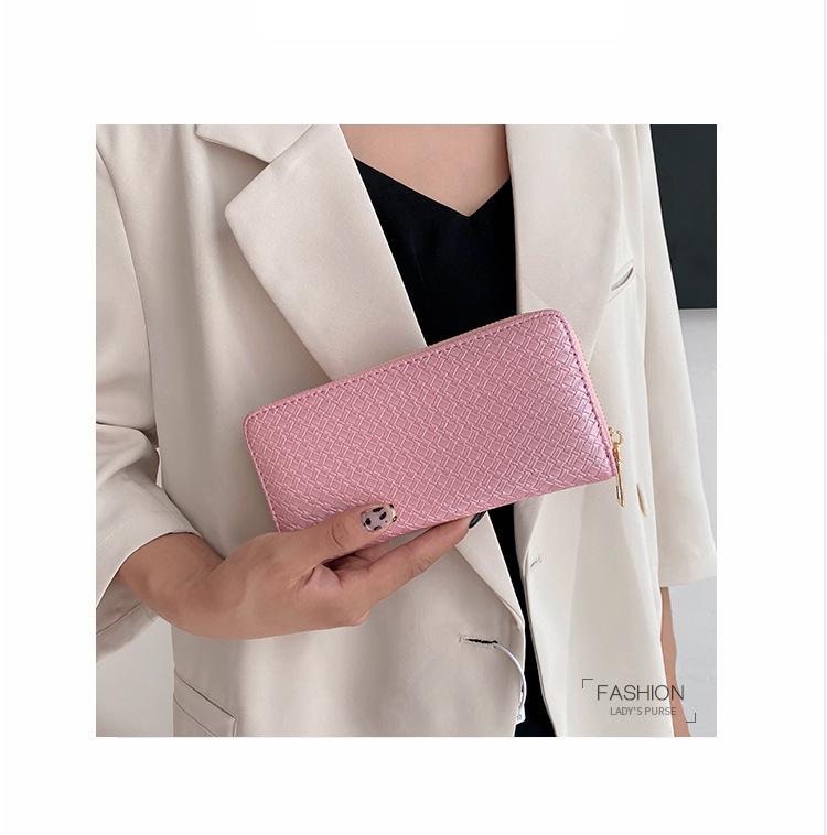 2025 Korean Style Women's Medium-Long PU Embossed Wallet with Multi-Card Slots and Coin Purse