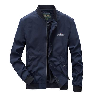 Autumn Men's Casual Jacket Solid Color Stand Collar Simple Youth Large Size Men's Trendy Jacket