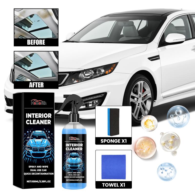 100Ml Car Interior Leather Cleaner Multifunctional Car Roof Cleaning Spray Car Roof Powerful Cleaner Car Interior Maintenance